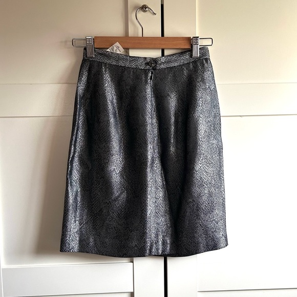 Barami Couture vintage faux snakeskin metallic pencil skirt, NWT, size 2 - Picture 12 of 13